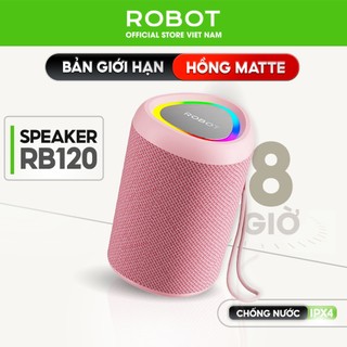 Loa Bluetooth Mini ROBOT RB120 Hồng Matte phiên bản giới hạn Công Suất 5W Đèn Led RGB BH 12 Tháng