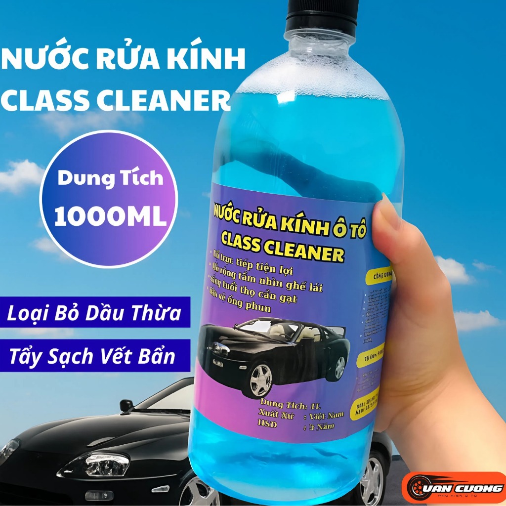 Nước Rửa Kính Xe Hơi,  Nước Lau Gương Kính Tẩy Sạch Vết Bẩn Cửa Sổ Ô Tô 1000ML