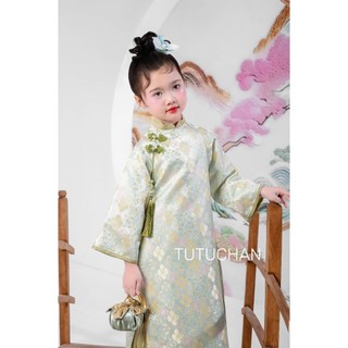 [ Tutuchan - Aó dài tết 2026 ] Aó dài Anh Túc thiết kế bé gái - TAD03