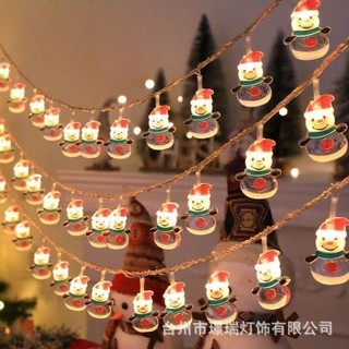 Đèn led hình ông già noel và người tuyết trang trí decor giáng sinh 3 mét 20 bóng
