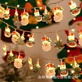 Đèn led hình ông già noel và người tuyết trang trí decor giáng sinh 3 mét 20 bóng