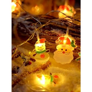 Đèn led hình ông già noel và người tuyết trang trí decor giáng sinh 3 mét 20 bóng