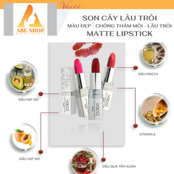 SON LÌ VACCI CAO CẤP LÂU PHAI - VACCI LIPSTICK MATTE - CHUẨN MÀU - SON BÁN LÌ - CẤP ẨM - LÌ MỜ