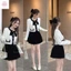 Set Áo dạ phối nơ nhung mix Chân váy phong cách Hàn quốc siêu xinh sẵn hàng kèm video
