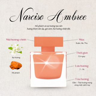 Nước hoa Nữ Narsico cam Ambree Hương Hoa Cỏ Gợi Cảm, Sang Trọng Lưu Hương Lâu