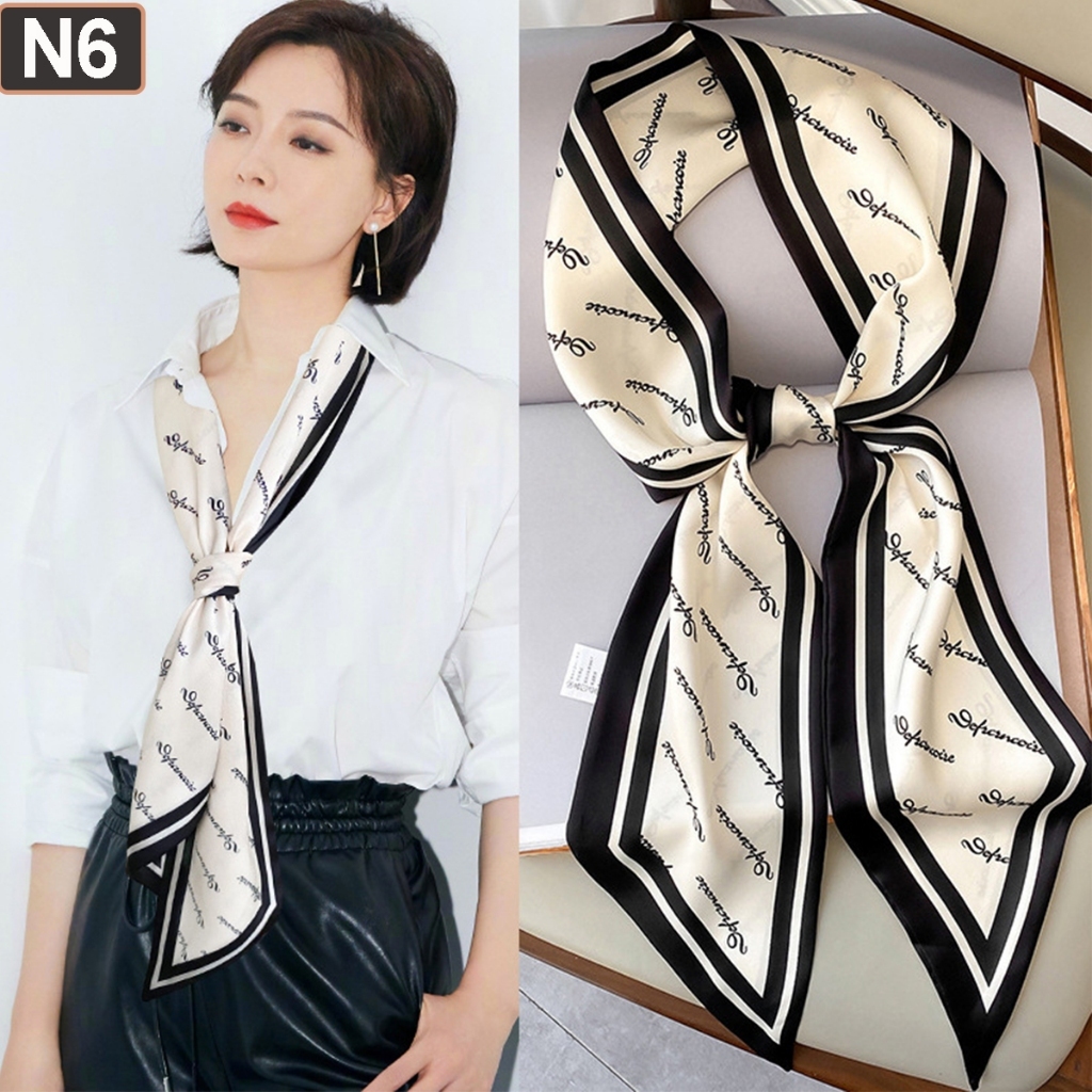 [Peinn] Khăn Quàng Lụa Dài 2 Đầu Vát Chéo - Phụ Kiện Thời Trang Nữ Tinh Tế Đa Năng KL7