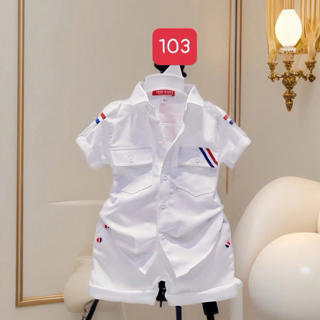 set sơmi phi công cho bé trai thiết kế cao cấp 10kg-52kg TONIKIDS