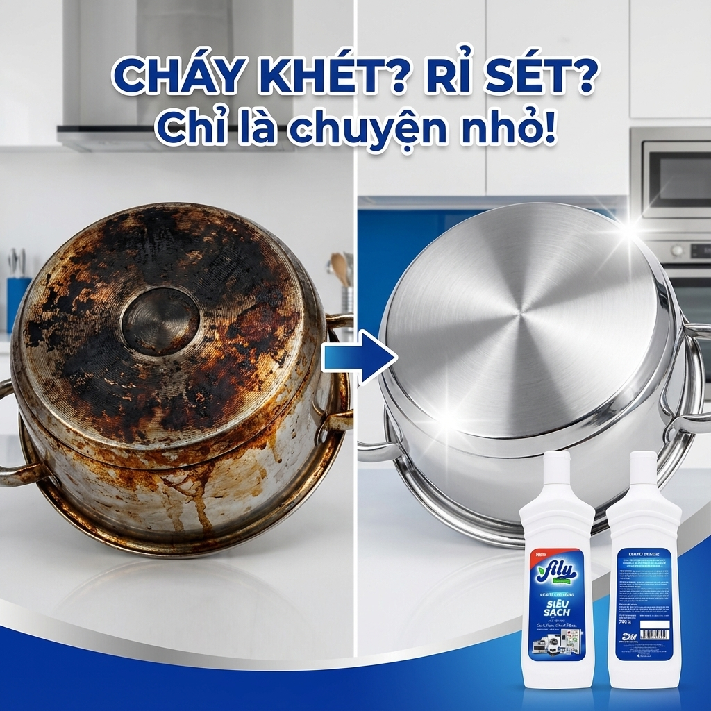 Kem Tẩy Đa Năng Tẩy Làm Sạch Mọi Vết Bẩn 700ml Fily Chai Tẩy Nhà Bếp Phòng Tắm Đồ Dùng Đa Năng
