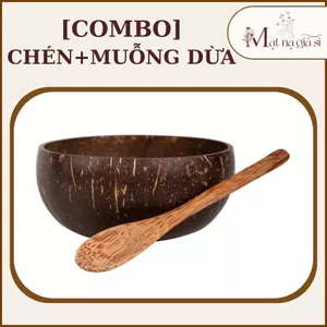 Combo Chén + Muỗng Gáo Dừa Dùng Để Pha Bột Mặt Nạ Tự Nhiên, An Toàn, Chuẩn Bến Tre
