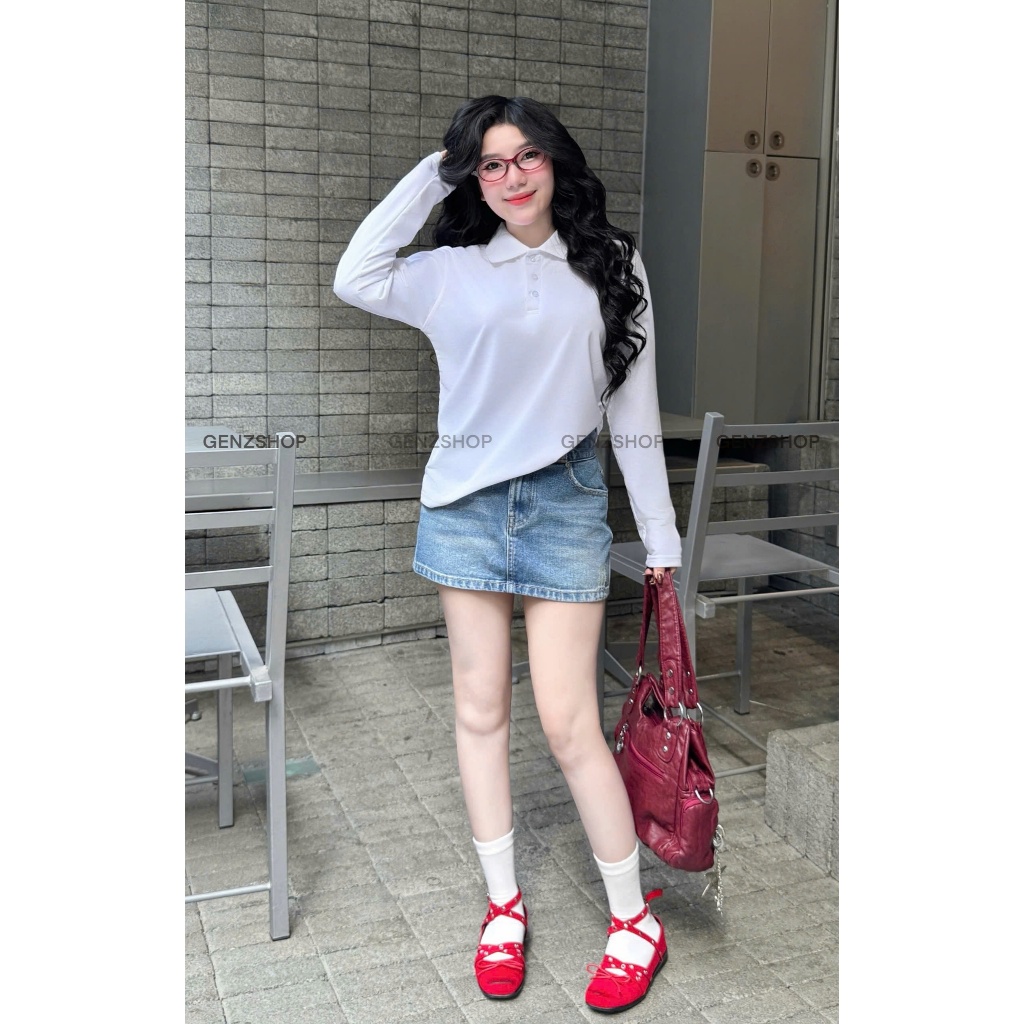 Áo POLO TAY DÀI Trơn Basic Phong Cách Thanh Lịch Genz BST26 Thu Đông Casual