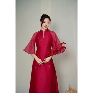 [TẶNG 01 QUẦN LỤA] Áo Dài Nữ 𝐂𝐂𝐇𝐀𝐓 Thiên Sương Chất Tafta Phối Tay Voan Cao Cấp 23NDB8001OT