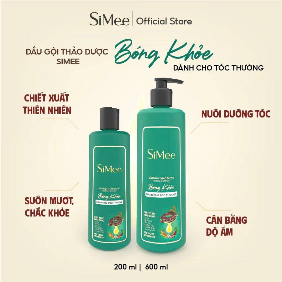 Dầu gội dưỡng tóc chắc khỏe Simee dung tích 200ml và 600ml - Dầu gội thảo dược giúp tóc mềm mại suôn mượt tự nhiên