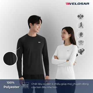 Áo Thun Nam Dài Tay Velosar RLS-60004 100% Polyester Siêu Nhẹ, Giữ Ấm, Co Giãn 4 Chiều