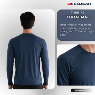 Áo Thun Nam Dài Tay Velosar RLS-60004 100% Polyester Siêu Nhẹ, Giữ Ấm, Co Giãn 4 Chiều