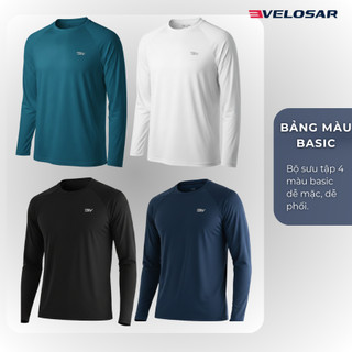 Áo Thun Nam Dài Tay Velosar RLS-60004 100% Polyester Siêu Nhẹ, Giữ Ấm, Co Giãn 4 Chiều