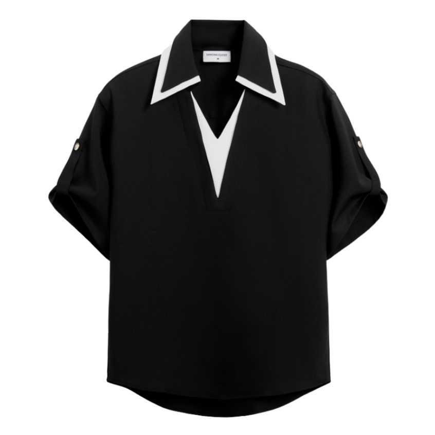 [NEW IN] Áo Polo Nam cao cấp AIRING From Rộng Cotton Lạnh Line Cổ chữ V, Nam Tính, Tôn Dáng SHINGHAI