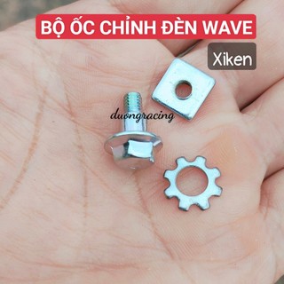 Bộ Chỉnh Đèn & Ốc Bắt Dàn Đầu Xe Wave combo 9 món |  Ren Chuẩn, Chống Gỉ, Lắp Zin Xe - phụ tùng xe máy caoduongracing
