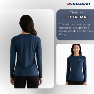 Áo Thun Nữ Dài Tay Velosar RLS-20003 100% Polyester Siêu Nhẹ, Giữ Ấm, Co Giãn 4 Chiều
