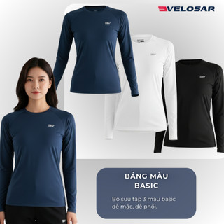 Áo Thun Nữ Dài Tay Velosar RLS-20003 100% Polyester Siêu Nhẹ, Giữ Ấm, Co Giãn 4 Chiều