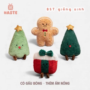 Gấu Thú Bông Noel Bánh Gừng Hộp Quà Vòng Nguyệt Quế Giáng Sinh Quà Tặng Unisex Độc Đáo Dễ Thương