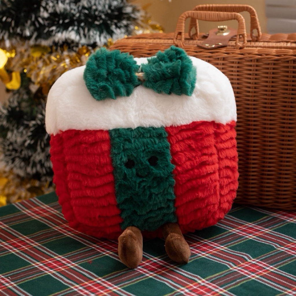 Gấu Thú Bông Noel Bánh Gừng Hộp Quà Vòng Nguyệt Quế Giáng Sinh Quà Tặng Unisex Độc Đáo Dễ Thương