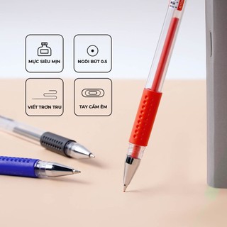 Hộp 12 Bút Gel Nước Classmate Ngòi 0.5mm, Viết Trơn Tru, Mực Xanh Đen Tím Đỏ Nhanh Khô, Cho Học Sinh Sinh Viên Văn Phòng