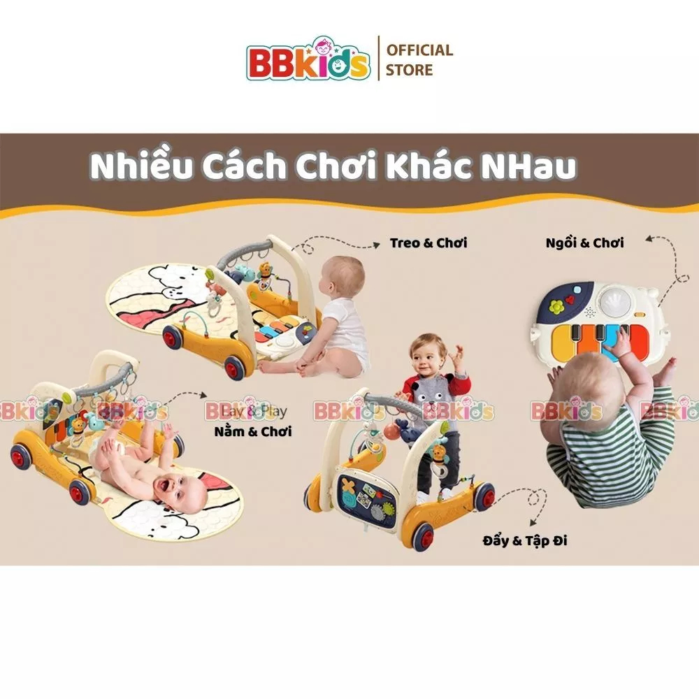 Thảm Nhạc Cho Bé Sơ Sinh BBkids, Xe Tập Đi Có Nhạc, Đèn, Đồ Chơi Cho Bé Sơ Sinh - BB029