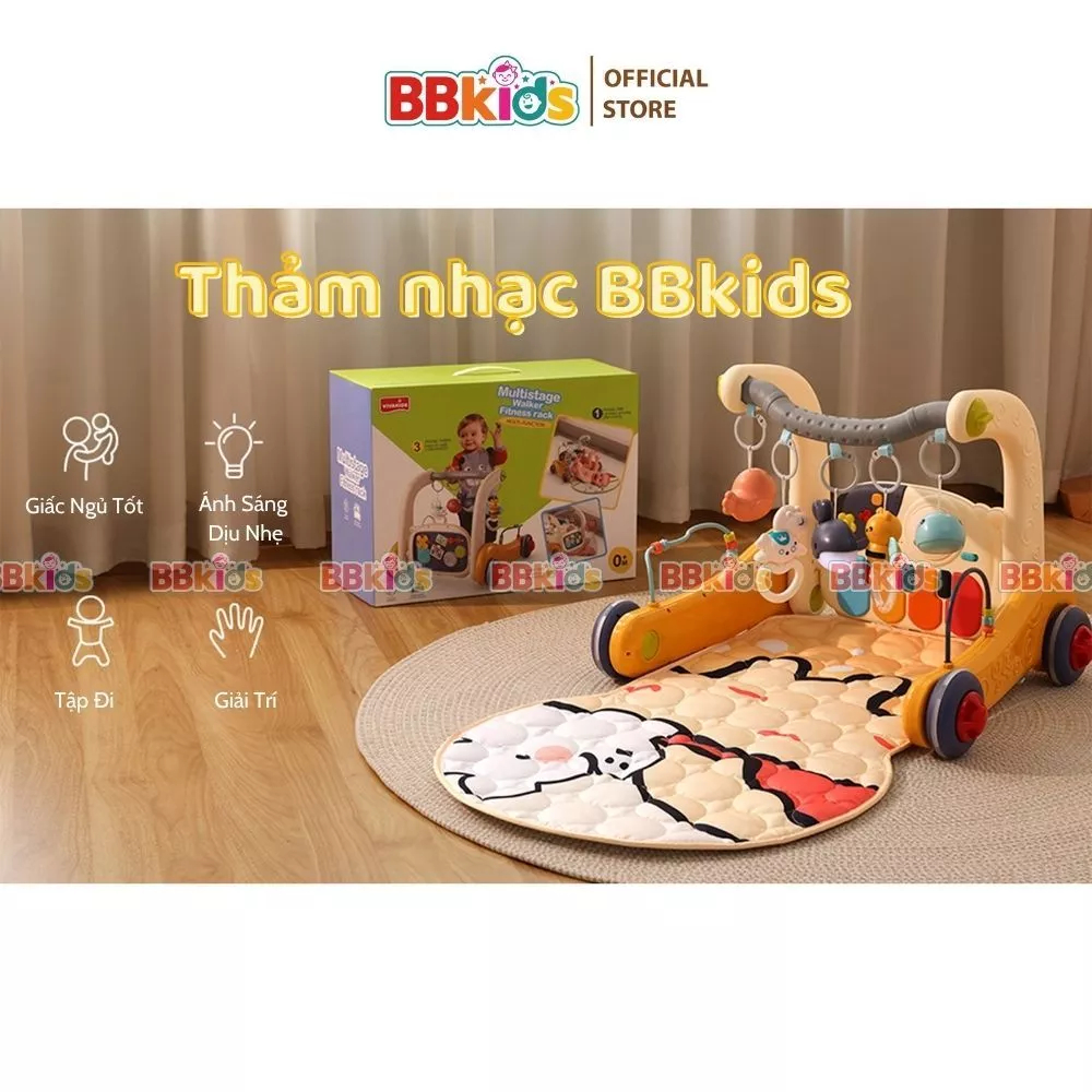 Thảm Nhạc Cho Bé Sơ Sinh BBkids, Xe Tập Đi Có Nhạc, Đèn, Đồ Chơi Cho Bé Sơ Sinh - BB029