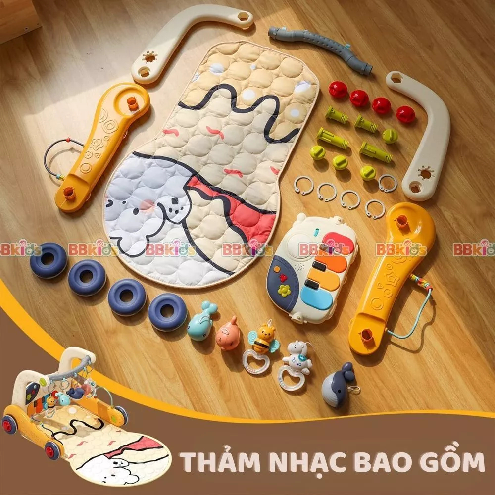 Thảm Nhạc Cho Bé Sơ Sinh BBkids, Xe Tập Đi Có Nhạc, Đèn, Đồ Chơi Cho Bé Sơ Sinh - BB029