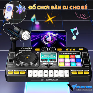 Đồ Chơi Bàn DJ Kết Hợp Đàn Piano Điện Tử 15 Hiệu Ứng Âm Thanh 37 Phím Bấm Có Kết Nối Bluetooth 5.0 Tặng Kèm Mic Hát