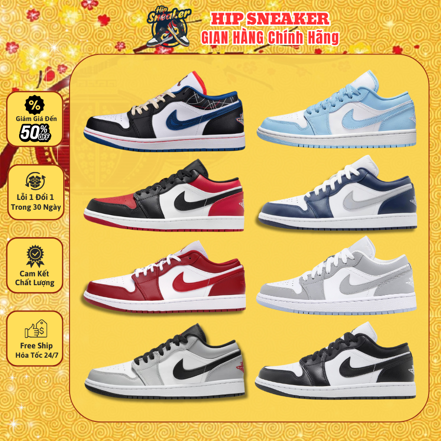 Giày Jordan1 Low Full Đủ Mẫu Cổ Thấp Nam Nữ Dễ Phối Đồ Cực Hot Full Box.
