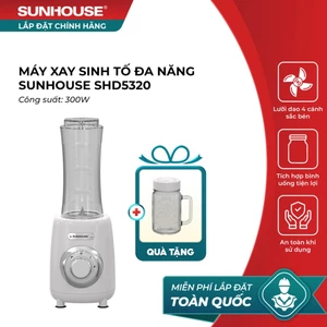 Máy xay sinh tố đa năng Sunhouse SHD5320 - Lưỡi dao 4 cánh - Tặng kèm cốc uống thủy tinh