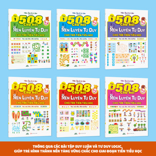 Sách - Combo 6 Cuốn – 508 Câu Hỏi Rèn Tư Duy Cho Trẻ Tiền Tiểu Học 3–6 Tuổi, Giúp Bé Thông Minh Tư Duy Logic