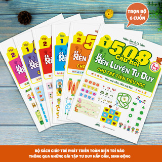 Sách - Combo 6 Cuốn – 508 Câu Hỏi Rèn Tư Duy Cho Trẻ Tiền Tiểu Học 3–6 Tuổi, Giúp Bé Thông Minh Tư Duy Logic