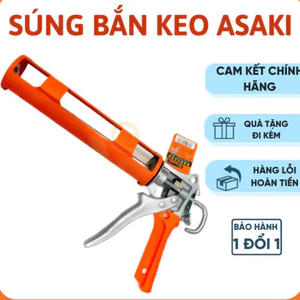 Súng bắn keo silicon trợ lực Asaki,súng bơm keo,súng bắn keo silicone,súng keo,súng silicon inox,súng bắn keo công nghiệ