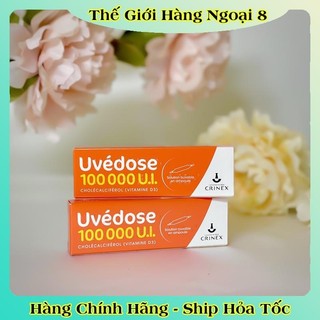 Vitamin D3 liều cao Pháp Uvedose 100000 UI ống 2ml cho bé từ 18 tháng tuổi giúp hấp thụ canxi tốt