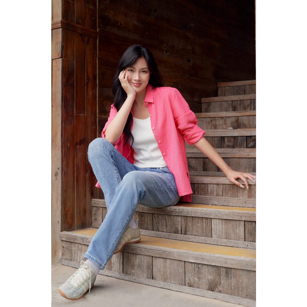 Quần Jean Nữ Nữ Dáng Suông Ống Đứng Chất Cotton Co Giãn Năng Động NINOMAXX 2508021