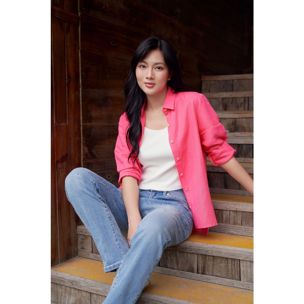 Quần Jean Nữ Nữ Dáng Suông Ống Đứng Chất Cotton Co Giãn Năng Động NINOMAXX 2508021
