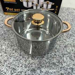 Bộ Nồi Inox 6 Món Cao Cấp Chất Lượng Dùng Cho Mọi Loại Bếp, Combo Bộ Nồi Inox Sang Trọng Dùng Cho Gia Đình