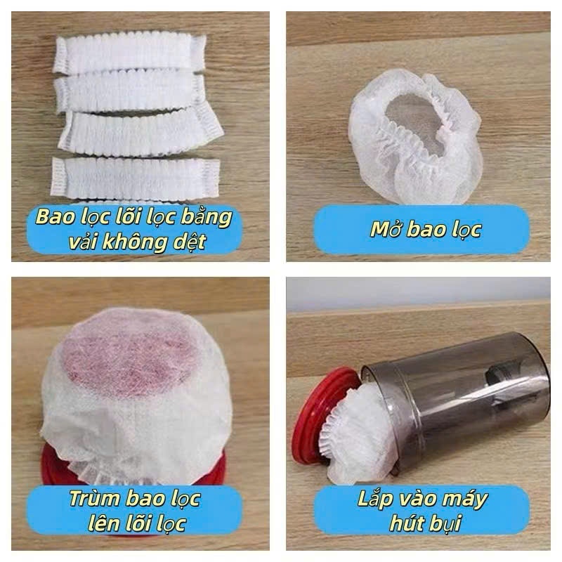COMBO 100 Túi Lưới Lọc Bụi Máy Hút Bụi Cầm Tay
