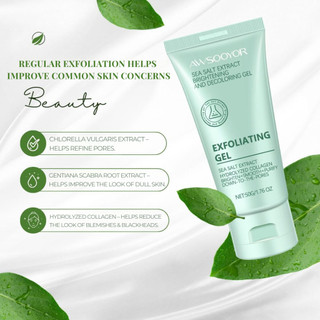 AWSOOYOR gel tẩy tế bào chết cho mặt và cơ thể Chlorella 50g làm sạch dịu nhẹ bề mặt da, kiểm soát dầu, dưỡng ẩm cho da
