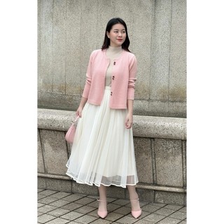 Áo Len Cardigan Cổ Tròn Cúc Đồng Hoa Hồng LAMER N65C24T156