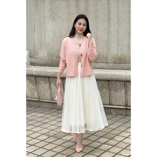 Áo Len Cardigan Cổ Tròn Cúc Đồng Hoa Hồng LAMER N65C24T156
