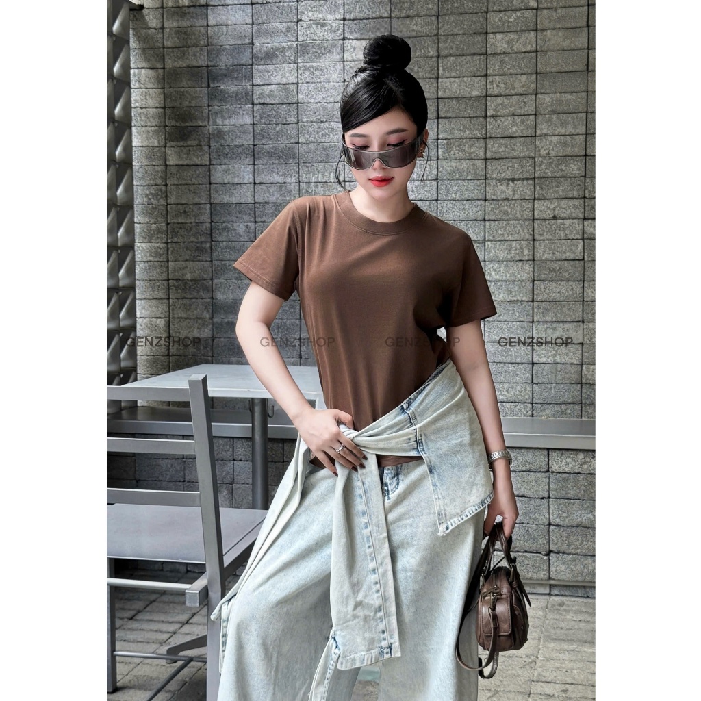 Áo Thun Nữ Babytee Trơn Basic 250GSM Cotton 2C Thoáng Mát BST Genz26