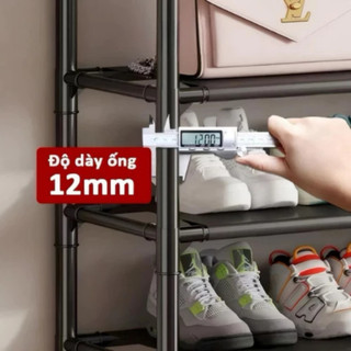 Kệ Để Giày 5 Tầng Có Màn Chắn Kèm 8 Móc Treo Tiện Lợi, Chống Bụi, Gọn Gàng, Đa Năng Tiện Lợi