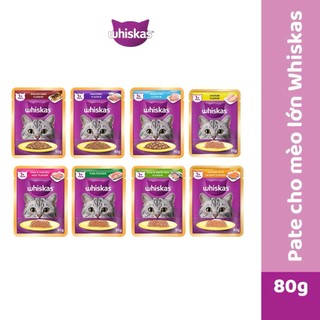 [COMBO] Thức Ăn Dạng Sốt Cho Mèo Trưởng Thành, Pate Whiskas Cho Mèo Trên 1 Tuổi Gói 80g Pet Kool