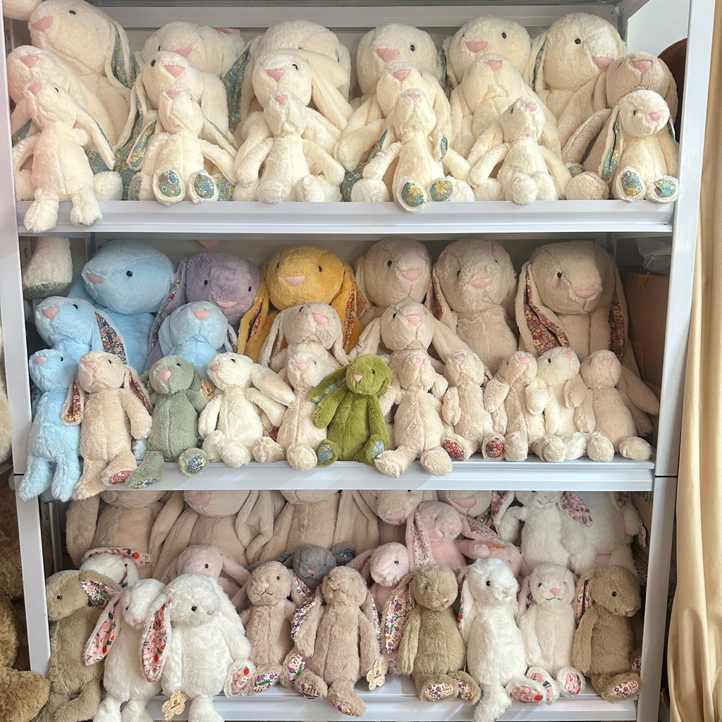 Gấu Thú Bông Thỏ Tai Hoa Colorful Beige Xanh Hồng Trắng Vàng Tím Bông Xù Quà Tặng Độc Đáo Lông Xù Siêu Mềm Mịn Dễ Thương