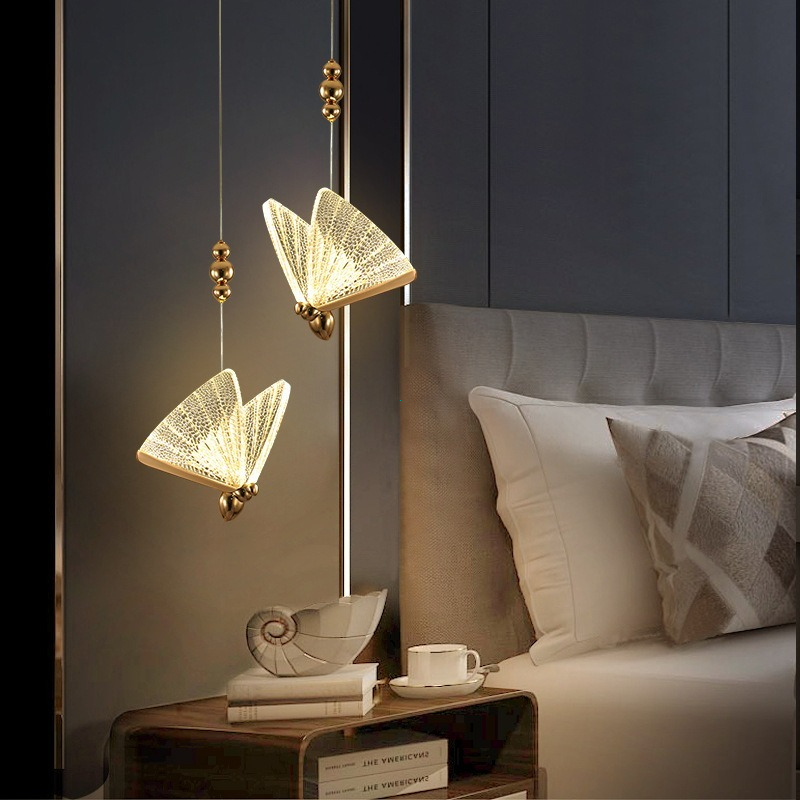 Crystal đèn chùm nhỏ phòng ngủ đầu giường ấm áp ánh sáng xa xỉ hiện đại đơn giản nhà hàng ánh sáng quầy bar phong cách B