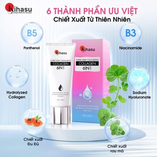Sữa Rửa Mặt Cho Da Dầu, Nhiều Nhờn Kihasu Collagen 6in1 100g - Sạch Sâu Kiềm Dầu - Mịn Mềm Không Khô Da