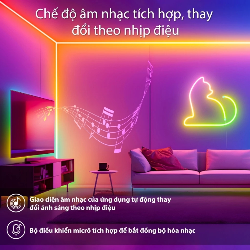 Đèn neon 10M 5V ARGB,Dây đèn neon chạy đuổi ARGB trang trí decor tường phòng ngủ,góc làm việc PC,phòng khách | BigBuy360 - bigbuy360.vn